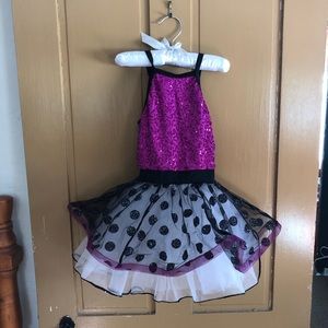 COPY - Little girl sequin & polka dot dance costu…